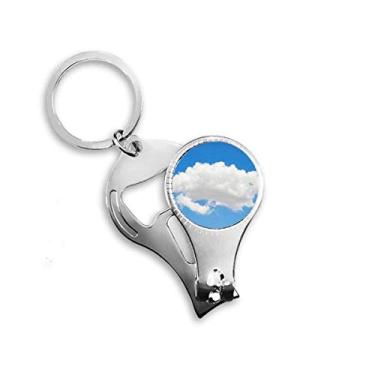 Imagem de Blue Sky Sunshine White Clouds Nail Nipper Ring Chaveiro Abridor de Garrafas Clipper