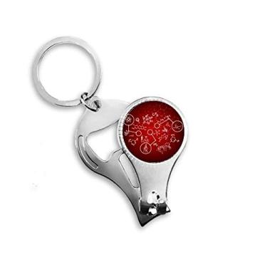 Imagem de Chaveiro abridor de garrafa Technological Sense Organic Chemistry Molecular Nail Nipper Ring Chaveiro abridor de garrafa
