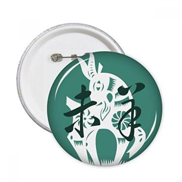 Imagem de Ano Novo de ovelhas animal China zodíaco pinos redondos crachá botão emblema decoração acessório 5 peças