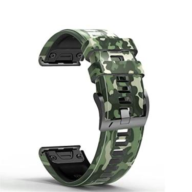 Imagem de KAPPDE Correias de pulseira para Garmin Fenix 5 5X Plus 6 6X Pro 935 945 3HR Smart Watch Impressão Esportes Silicone Pulseira s Liberação Rápida (Cor: J, Tamanho: 26mm Fenix 3HR 5X)