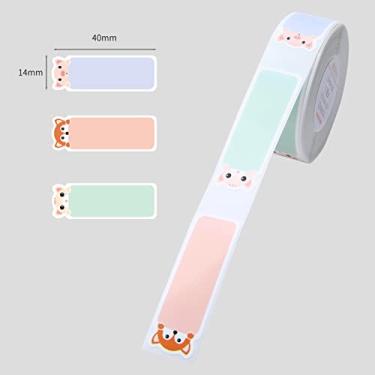 Imagem de LUGU papel de etiqueta térmica pa impresso de etiquetas d11/d110/d101 código de bar s preço tamanho nome etiquetas em b nco à prova d'água resistente ao sgo 14x40mm 160 folhas/rolo pa