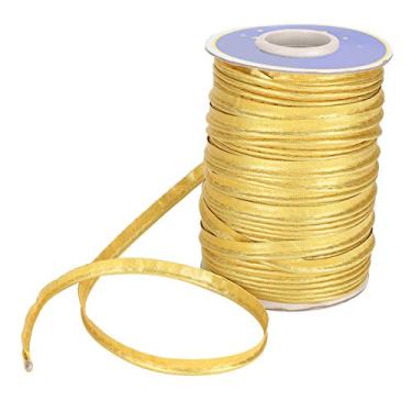 Imagem de Viés de tubulação trançado de afiação, acabamento de tubulação maxi de tecido para costura na bainha de encadernação, 0,99 cm, 70 m (dourado)
