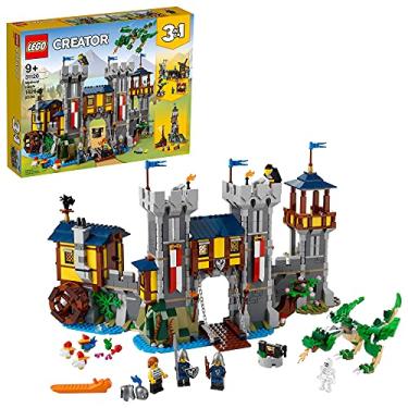 Imagem de LEGO Creator 3in1 Medieval Castle Toy to Tower or Marketplace 31120, with Skeleton, Dragon Figure, 3 Minifigures and Catapult