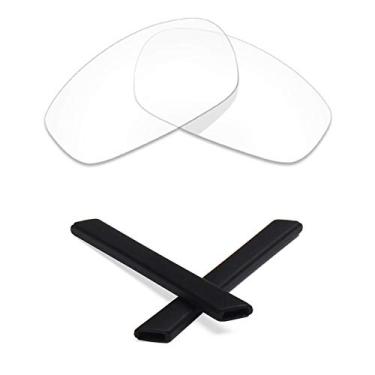 Imagem de Lentes de reposição e kits de borracha Mryok para Oakley Split Jacket – Opções, Hd Clear No Polarized Lenses & Black Rubber Kits, One Size
