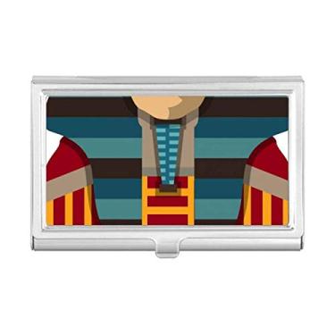 Imagem de Carteira de bolso com compartimento para cartões de visita Faraó Vermelho Amarelo Azul Egito