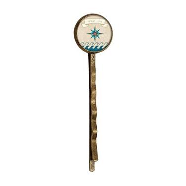 Imagem de Gorro de metal retrô com estampa de bússola Ocean Love Sea Sailing Pin