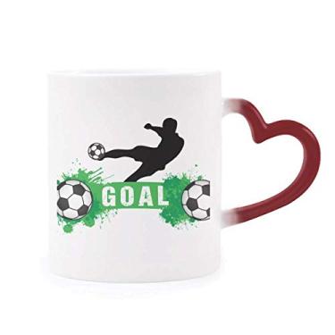 Imagem de Caneca Penalty kick futebol futebol futebol esporte texto sensível ao calor caneca vermelha mudança de cor grés