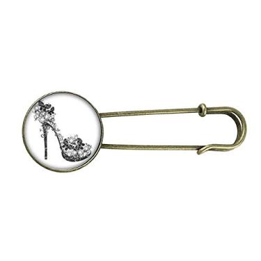 Imagem de Sapatos de salto alto flor borboleta padrão retrô broche de metal clipe joia