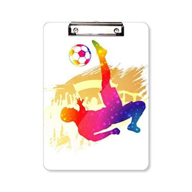 Imagem de Prancheta de prancheta Cheered Football Player Bicycle Kick Pasta, bloco de notas A4