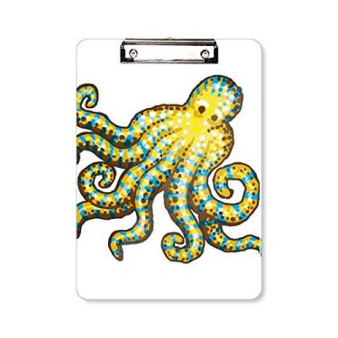 Imagem de Polvo Marine Life Padrão de desenho animado Prancheta Pasta Escrita Placa de suporte A4