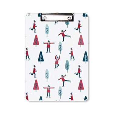 Imagem de Skate esportivo colorido, esqui, ilustração, prancheta, pasta, bloco de anotação, placa de apoio A4
