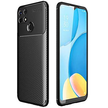 Imagem de Capa Capinha Anti Impacto Para Novo Realme C25 com Tela de 6.5" polegadas - Case Com Desenho Fibra De Carbono Shock Queda - Danet (Preta)