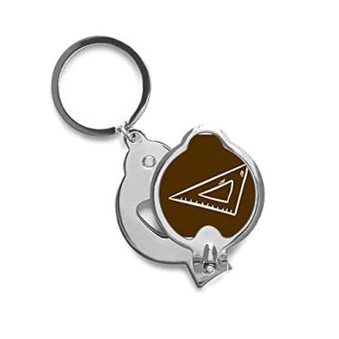 Imagem de Régua triangular, cortador de unhas de dedo e tesoura de aço inoxidável