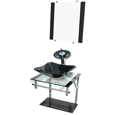 Imagem de Gabinete Preto de Vidro Para Banheiro 40cm CC33cm