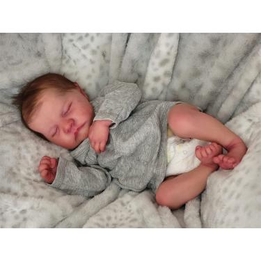 Imagem de SHENGX 19 Polegadas 49 Cm Bebe Reborn Realista Recem Nascido,Boneca Bebe Reborn Silicone Realista - Menino Laváveis De Corpo Inteiro Com Aparência Realista Boneca Recém-Nascida Menino Renascidas,Silicone