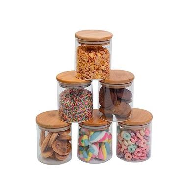 Imagem de Conjunto de 6 Potes Herméticos de 400 ml com Tampa de Bambu
