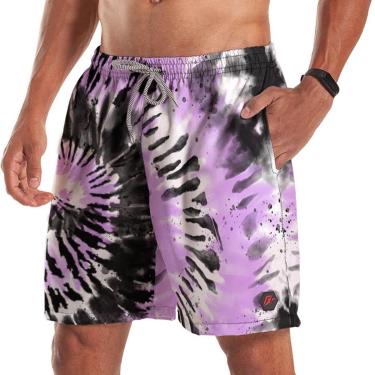 Imagem de Short Bermuda Tie Dye Espiral Aquarius Purple 1-Masculino