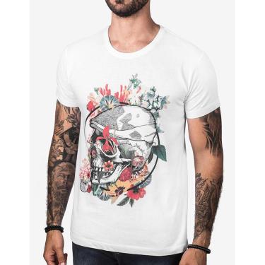 Imagem de Camiseta Hermoso Compadre Flower Skull Masculina-Masculino