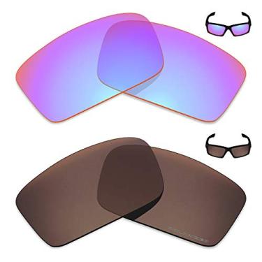 Imagem de Mryok+ 2 pares de lentes polarizadas de substituição para óculos de sol Oakley Twitch – rosa cobalto/marrom bronze