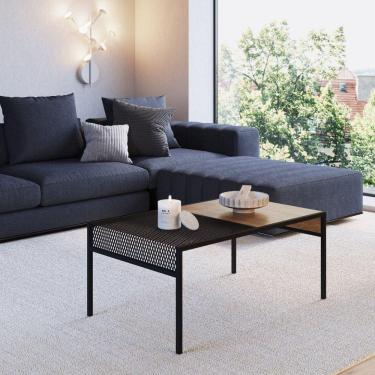 Imagem de Mesa de Centro Industrial 80cm York Artesano Vermont/Preto