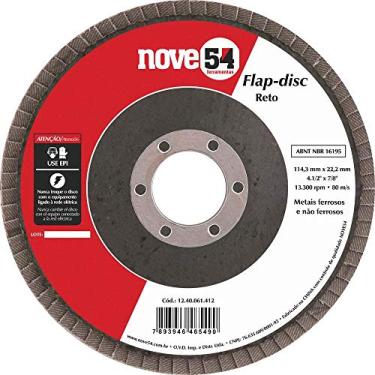 Imagem de Disco De Desbaste/acabamento Flap-disc, Reto, 4.1/2', Grão 120, Costado De Fibra, Nove54 Nove 54