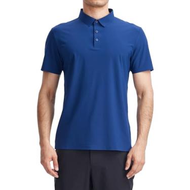 Imagem de KAILAS Camisa polo masculina de manga curta com proteção solar FPS 50+ UV em ajuste clássico, Azul, M