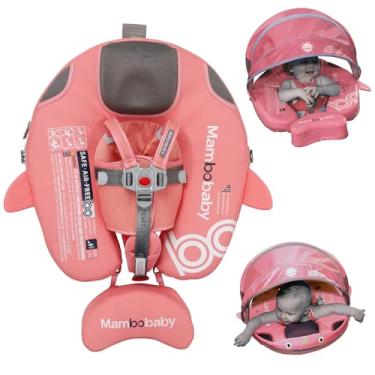 Imagem de Luckclubtojoy Baby Pool Float with UPF50+ 3D Adjustable Canopy, Add Tail Mambobaby Float Non Inflatable Infant Floats for Pool, Cartoon Narwhal Baby Floats (NPink with Canopy-U05NPCTLUROHML01U05)