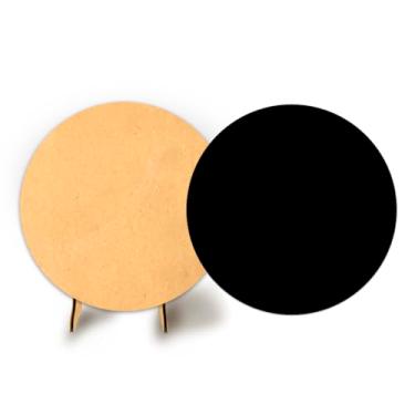 Imagem de Painel Festa Redondo Veste Fácil C/Elástico 50cm Cores Lisas + Suporte MDF (Preto)
