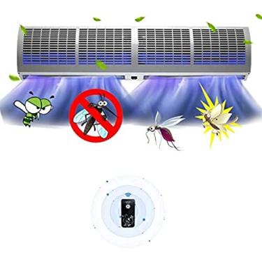 Imagem de Cortina de ar de controle remoto, cortina de ar de porta de grande volume de ar, ajustável de 2 velocidades, cortina de ar silenciosa interna comercial, Blu-ray, 90 cm/35,4 pol.