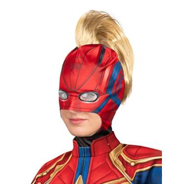 Imagem de Rubie's unissex adulto Marvel: Capitão Marvel Hero Look Headpiece com meias de fantasia Mohawk, cor conforme mostrado, tamanho único EUA, Conforme mostrado., tamanho nico