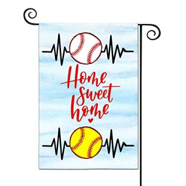 Imagem de FANDEER Baseball & Softball Home Sweet Home Garden Flags Decorative Outdoor Flags Simple and Light 12 X 18 Inches Double Sided