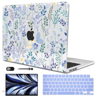 Imagem de LCMOCICO Capa para MacBook Air de 13,5 polegadas M4 M3 M2 2025 2024 2023 2022 A2681 A3113 A3240, capa rígida de plástico para Mac Air 13,6 polegadas 2025 com tela de retina líquida e Touch ID, Meadow