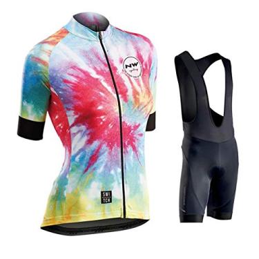 Imagem de Camisa feminina de ciclismo - terno de manga curta, versão de equipe feminina, protetor solar para bicicleta de estrada, absorvente, respirável, multicolorido-2, PP