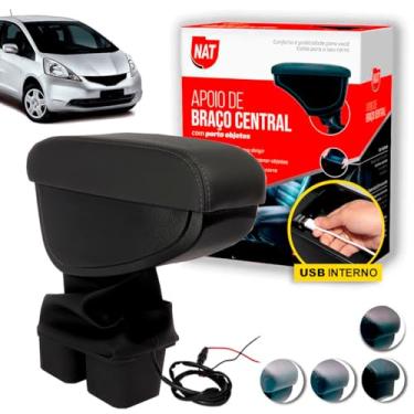 Imagem de Apoio de Braço Honda Fit Ano 2009 Até 2014 C/Usb (Grafite C/Linha Grafite)