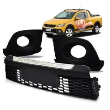 Imagem de Moldura milha + grade parachoque saveiro cross g5 2010 11 12