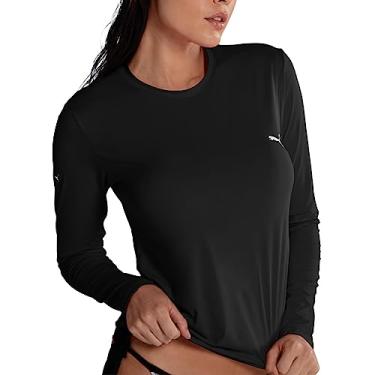 Imagem de Camiseta Puma Feminina Manga Longa Uv50+ Preto G