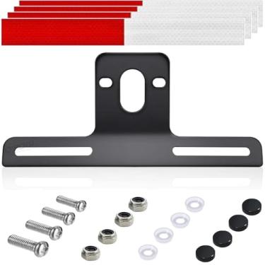 Imagem de OTOW Suporte de placa de carro resistente de aço e suporte leve para trailers, caminhões, carros, certas motocicletas com parafusos de montagem, adesivo refletivo
