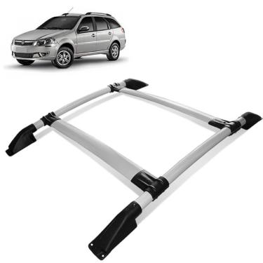 Imagem de Rack Teto Bagageiro Palio Wekeend 1997 a 2014 Tubolar Prata