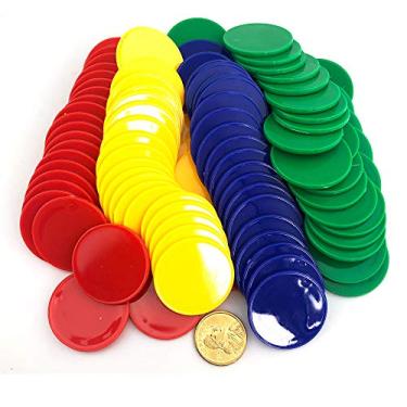 Imagem de Smartdealspro Conjunto de 100 fichas opacas de pôquer de plástico com caixa de armazenamento (4 cores)