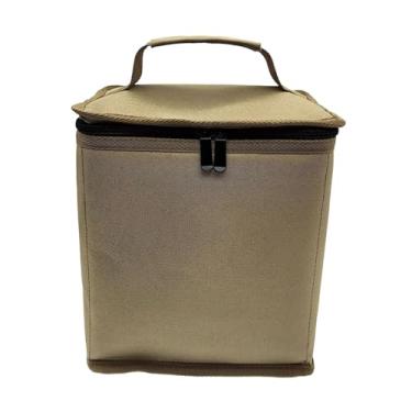 Imagem de Milageto Bolsa de transporte para botijão de gás, com protetor de zíper, multifuncional, bolsa de armazenamento de tanque de gás, utensílios de cozinha para, Cáqui L