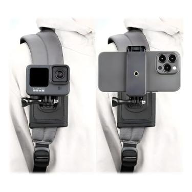 Imagem de Suporte Alça Mochila Ombro Compátivel Gopro E Celulares Kit