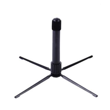 Imagem de AUXBC Suporte portátil para flauta, suporte dobrável de metal preto, base de flauta estável de 4 pernas, suporte de instrumento de sopro leve para oboé, flauta, clarinete, saxofone soprano, etc.