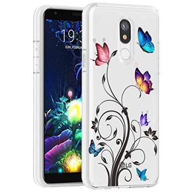 Imagem de Yodueiv Capa de telefone para LG K40 / K12 Plus / X4 2019 / Solo LTE/Harmony 3 / Xpression Plus 2 capa para meninas e mulheres, capa protetora transparente de TPU macio transparente à prova de choque