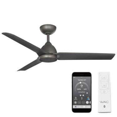 Imagem de WAC Ventoinhas inteligentes Mocha para ambientes internos e externos 3 lâminas Smart Home Ventilador de teto 137.2 cm Bronze polido a óleo com controle remoto funciona com Alexa e iOS ou aplicativo