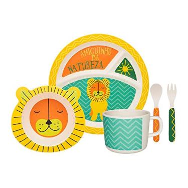 Imagem de Conjunto Refeição Infantil 5 Peças Leãozinho - Oxford