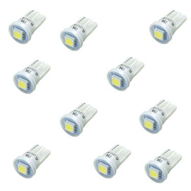 Imagem de PA 10PCS #555 T10 1SMD LED Wedge Pinball Machine Light Lâmpada de Vista Superior Branco-6,3V