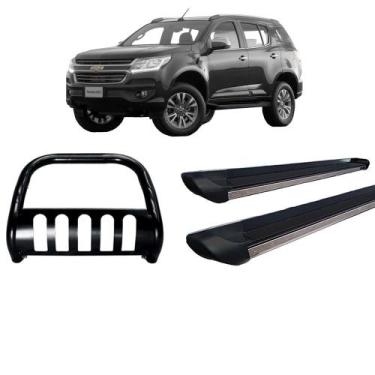 Imagem de Kit Quebra Mato C/Proteção Estribo Preto Fosco/ TrailBlazer - HOZZ