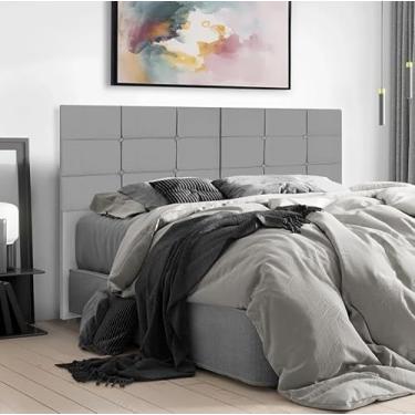 Imagem de Kit Cabeceira com pé cama box 1,40 (Casal) Bia e Paris (Cinza, Bia)