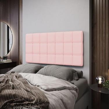 Imagem de Painel Rana 140 Couro Aradecor, Rosa Bebê, CASAL PADRãO