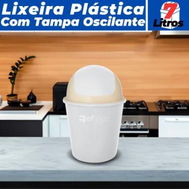 Imagem de Cesto De Lixo Lixeira Tampa Basculante 7 Litros 37cm Usual - Usual Uti